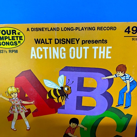 WALT DISNEY VTG 70s PRESENTS ACTING OUT THE A B C’S DISNEYLAND VINYL RECORD 7” - Picture 7 of 15
